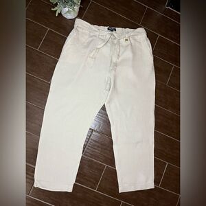 Ellen Tracy natural 100% Linen pants sz XL
